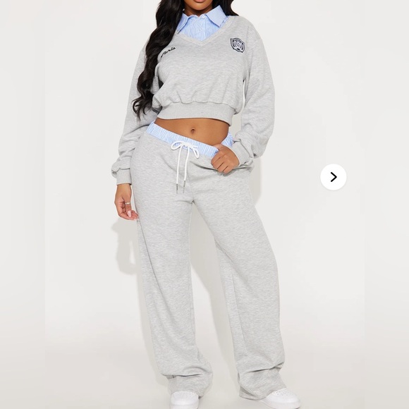 Riley Double Waistband Pant Set - Heather Grey - Picture 4 of 9